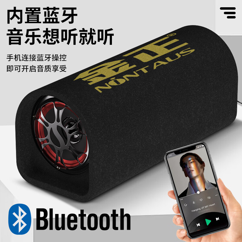 Jinzheng L2 car Bluetooth audio car subwoofer dedicated USB card active speaker high power portable three-purpose 12V/24V/220V tunnel 6 inches