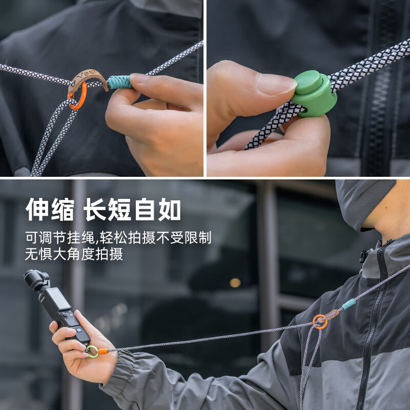 SUREWO body accessories are suitable for DJI DJI Pocket 3 backpack clip selfie stick head with tempered film storage bag hanging neck metal bicycle magnetic stand extension rod expansion accessory H13 crossbody rope Iceland Blue