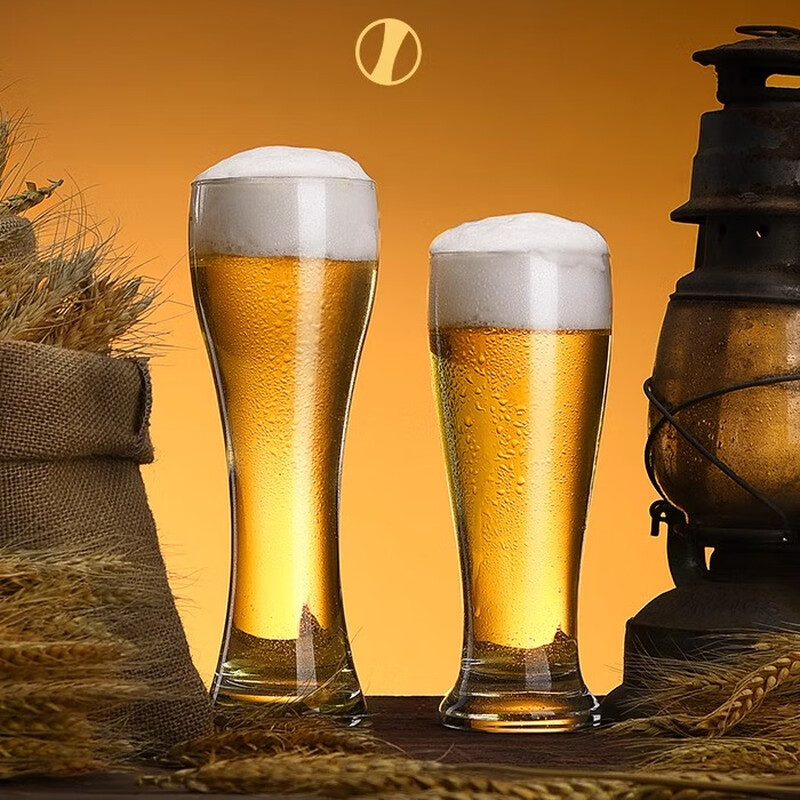 Lugaris thickened beer mug, large craft beer special cup, glass internet celebrity draft beer mug, creative pair of bar wine glasses, thickened version 455ml, 2 pieces in total