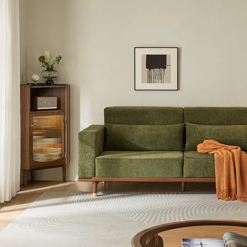 Oppein living room triangle cabinet guest dining room corner corner wine cabinet multi-functional storage side cabinet collection North American black walnut