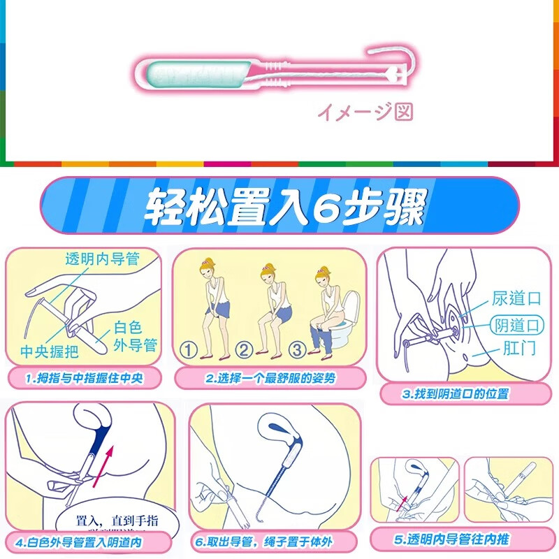 Unicharm Japan Unicharm tampon Sophie sanitary napkin catheter-type built-in cotton swab for menstrual period waterproof swimming special blue 10-pack (normal daily use long catheter)