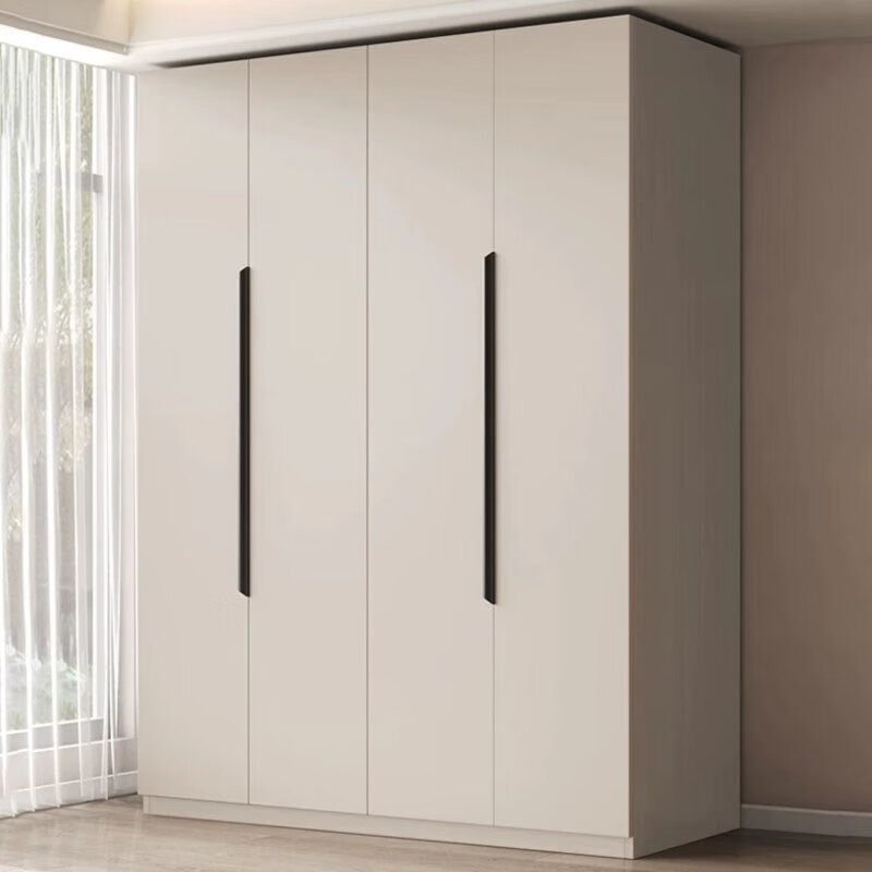 Qiaolop solid wood wardrobe bedroom home simple modern minimalist simple cabinet rental light luxury storage large wardrobe 220*60*200 glass mixed side cabinet six door khaki door installation