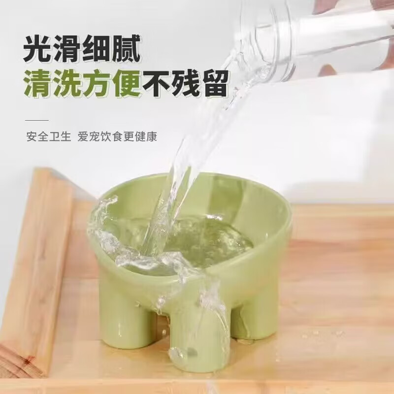 New pet bowl, macaron, ivory leg, neck guard, high foot, slant mouth, drinking water feeding bowl, dog bowl, food bowl, 1 random color (special price)