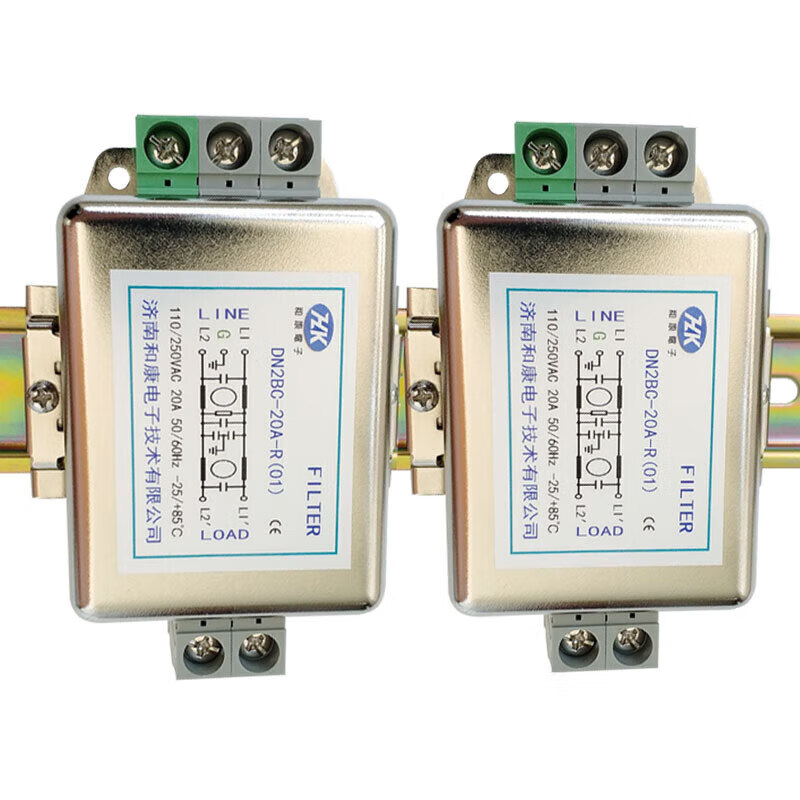EMI power filter AC single-phase 220V three-phase 380V servo anti-interference 10A20A rail terminal block 10A double section