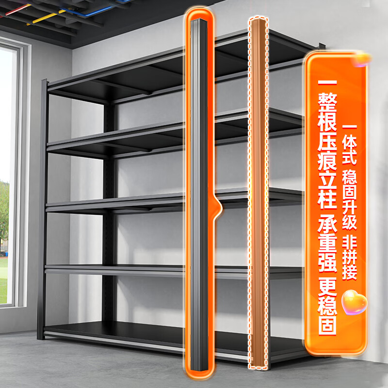 Qixu household shelf storage rack multi-layer floor-to-ceiling warehouse balcony storage room utility room commercial supermarket steel storage rack three layers high 80cm long 40cm * wide 30cm
