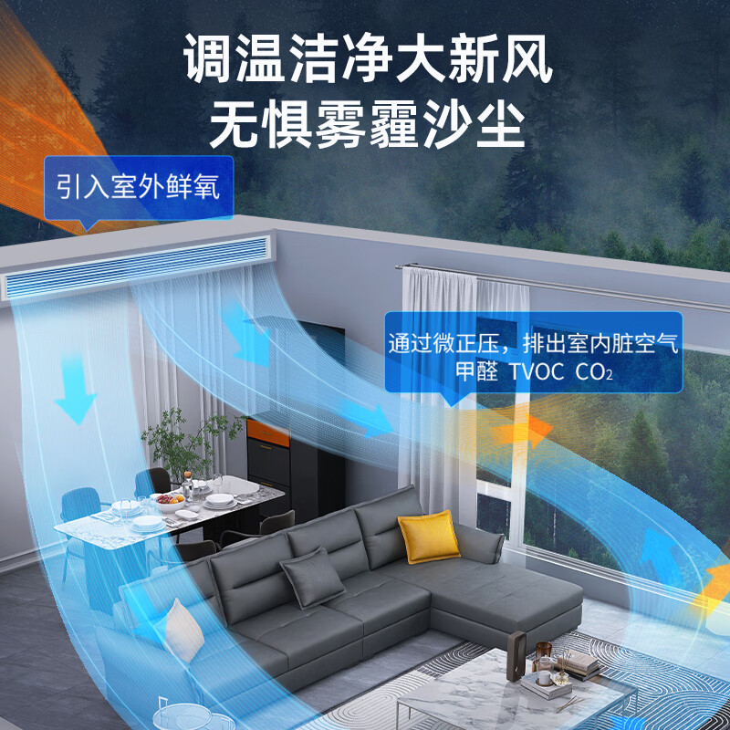 Ying Baochun (EBC) Yingwei 3 HP embedded air environment machine fresh air duct machine formaldehyde removal and purification living room hidden air conditioner one-to-one central air conditioning fresh air system all-in-one air environment machine 1.5 HP embedded