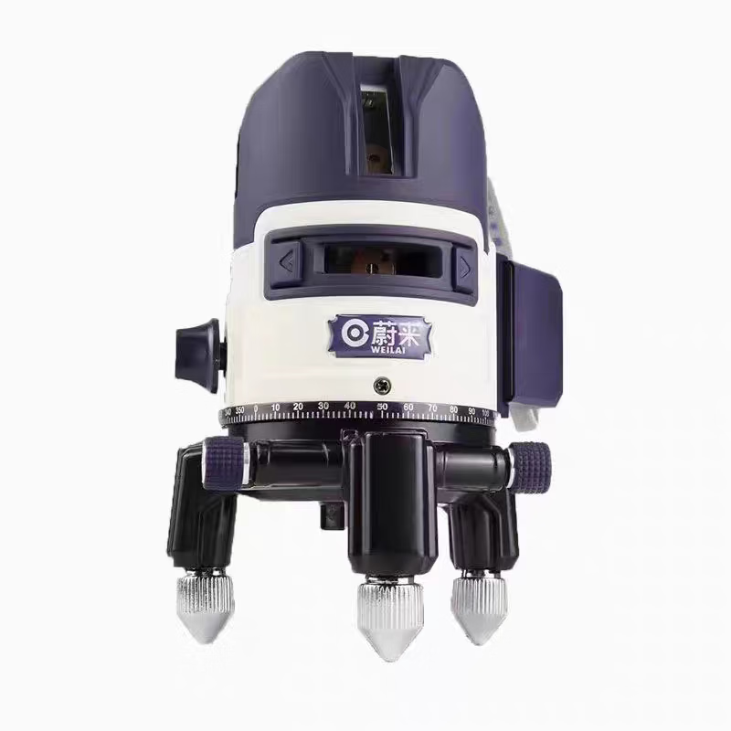 NIO 5-line blue-green light level outdoor strong light laser line marker infrared strong light automatic leveling outdoor NIO super-strong green light level 5-line two batteries and one charger