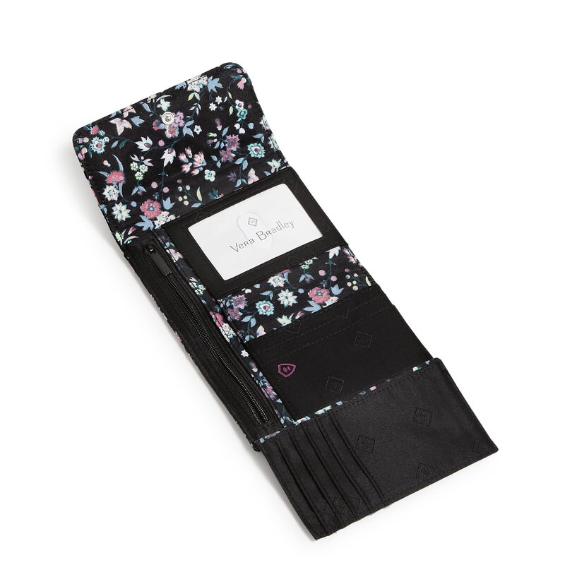 Vera bradley Women's Cotton Riley Compact Wallet with RFID Protection, Botanical Ditsy Botanical Ditsy One Size