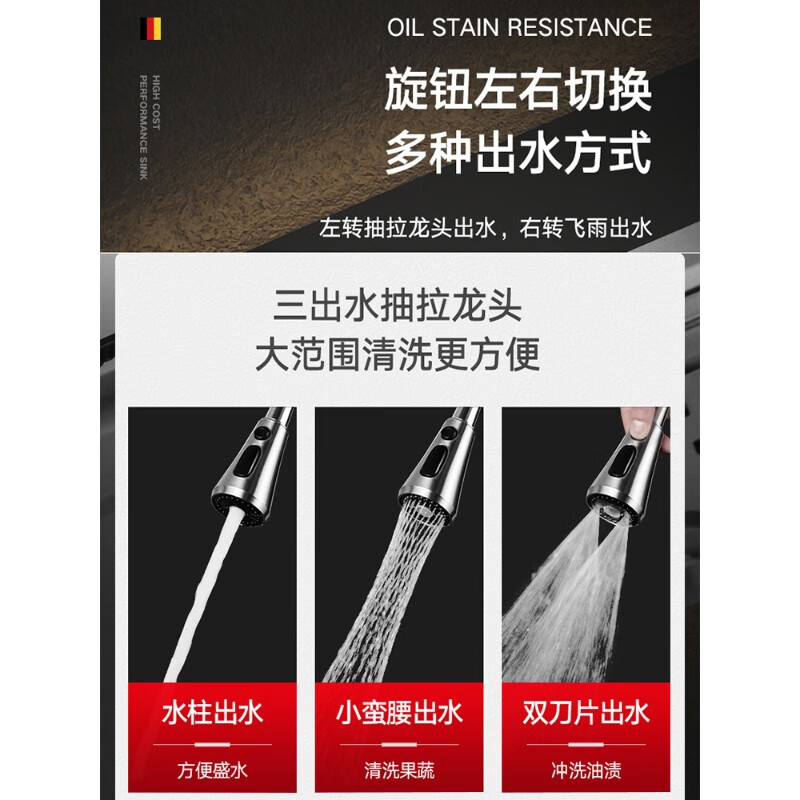 TOTO Raindance Waterfall Handmade Kitchen Sink Large Single Slot Household Nano SUS304 Stainless Steel Wash Basin Under Counter Basin (Thickened 304) Silver 80*45-C Package-Raindance