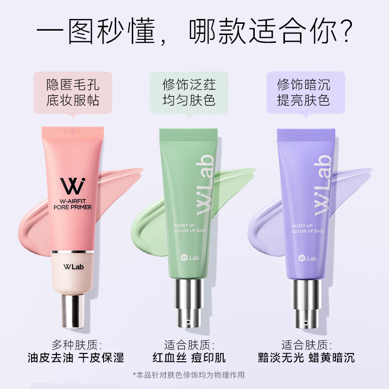 Wlab (w.lab) Korean wlab makeup primer isolation cream invisible pores non-stuck powder oil control moisturizing brightening makeup base pink makeup primer 35g / tube (invisible pores)