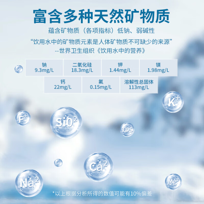 ONE PURE imported from New Zealand, natural soft mineral water 320ml*24 bottles, high-end weakly alkaline mineral drinking water