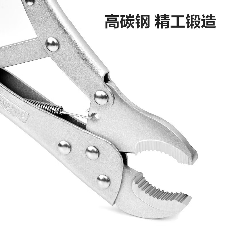 Deli round mouth powerful pliers Japanese style round mouth bladed clamping fixed pliers powerful pliers holding pliers 10 inches DL2001