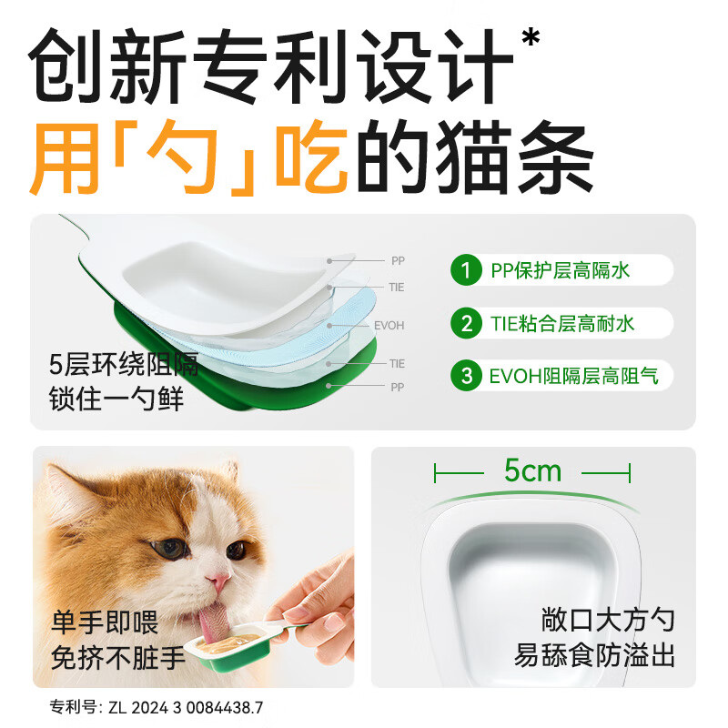 Pat Rabbit Small Spoon Wet Food Snacks Pet Healthy Snacks Small Spoon Packed Cat Strips Barley Grass 18g - Helps with hair removal