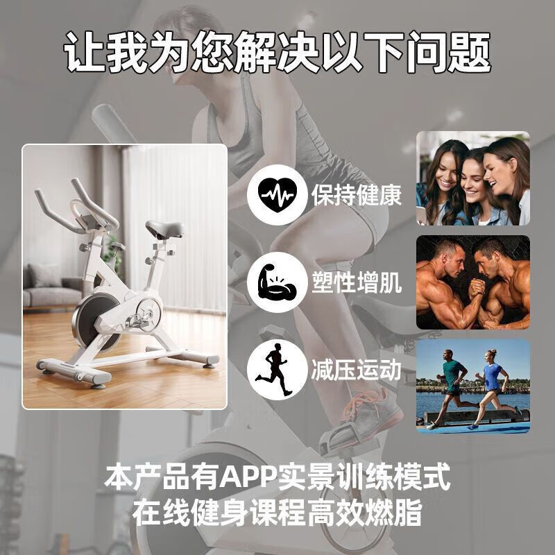 DZQ Spinning Bike Magnetic Control Exercise Bike Home Indoor Exercise Bike Home Silent Gym Exercise Equipment Pedal Black Simple Model - No Electronic Watch - No Heart Rate Monitoring