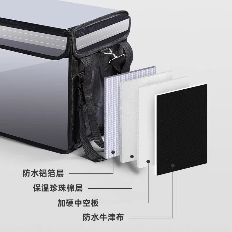 Takeaway box, insulated box, meal box, takeaway box, car-mounted thickened waterproof fresh-keeping box, commercial 48L complete set + partition 1