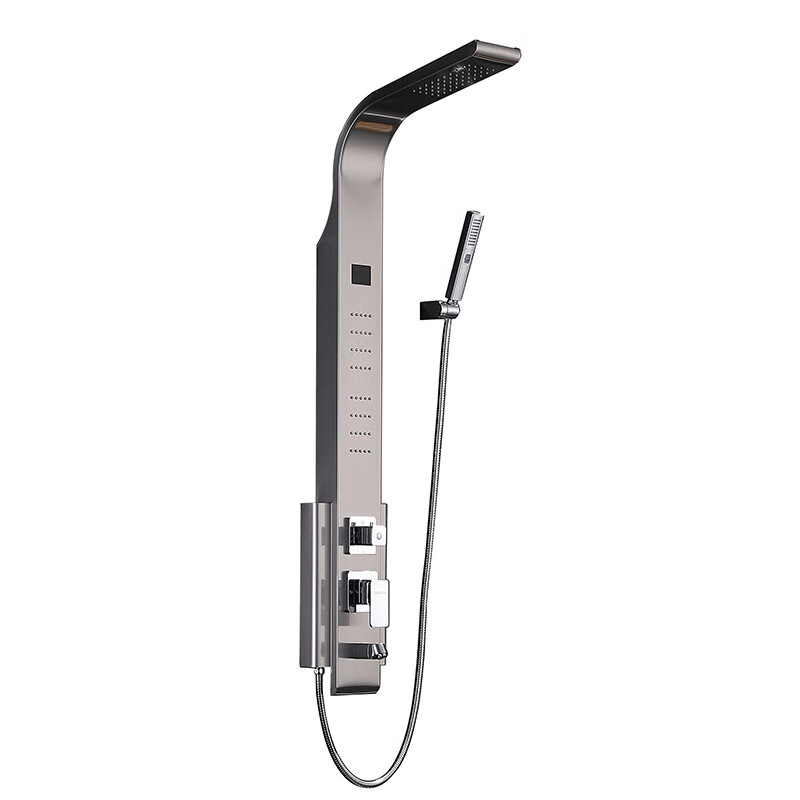 Shouyou 304 stainless steel bathroom smart screen shower screen rain shower digital display rain massage bath shower column 1061 brushed hot and cold