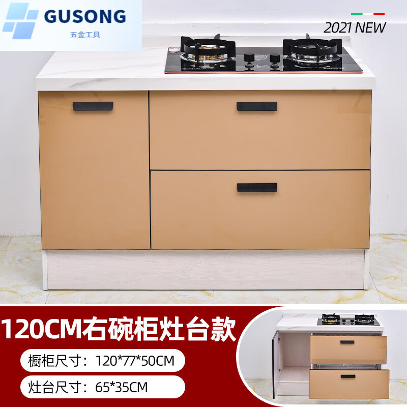 FANCYCHIC simple cabinet marble countertop cabinet slate kitchen cabinet stove cabinet rental home integrated kitchen cabinet customization 100cm flat-double door one size