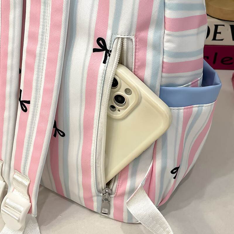 Sirulin schoolbag female ins cute primary school student simple small fresh backpack middle school student fashion versatile travel backpack blue kt cat + pendant