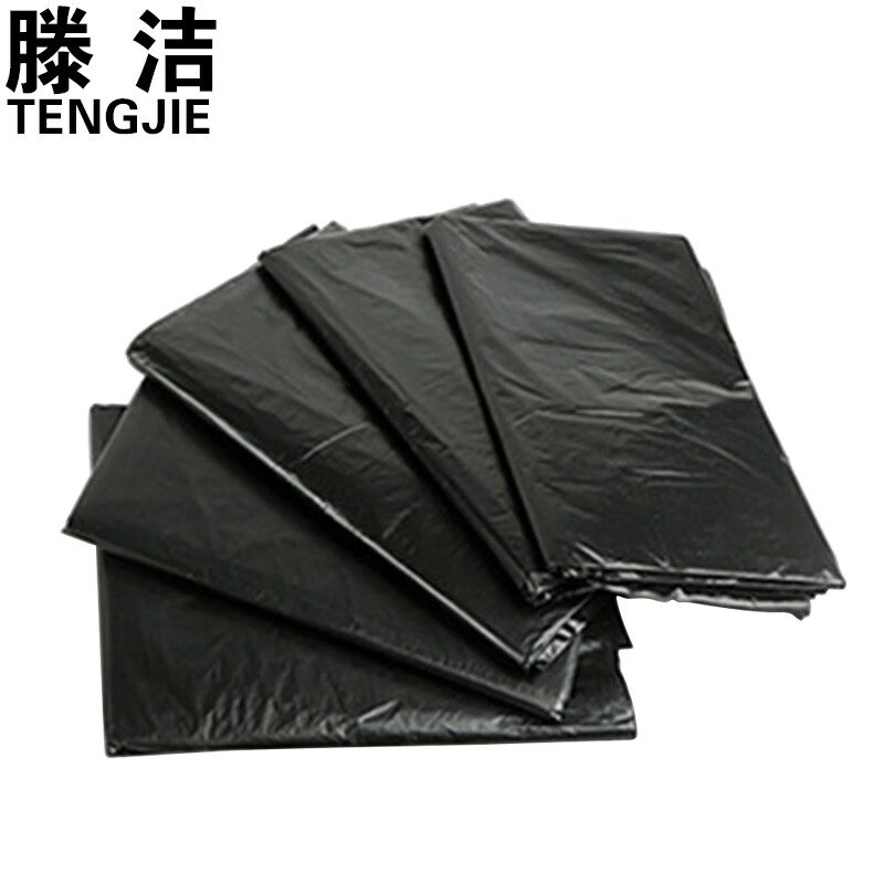 Teng Jie black flat mouth garbage bag 100*120 medium thick
