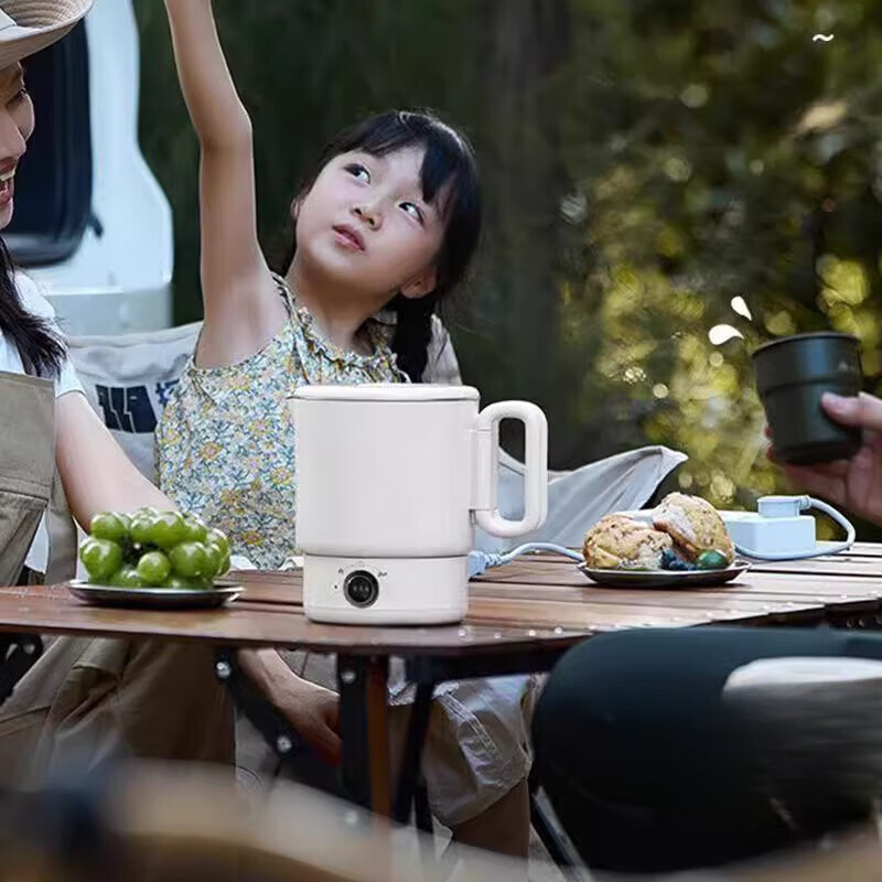 Fat Donglai's same style kettle without rubber ring German portable stainless steel folding small household electric kettle 316 inner tank + storage bag + descaling agent + 3 layers of anti-scalding 0.7ml