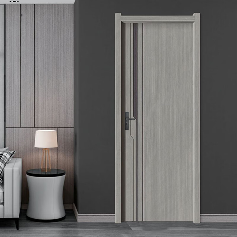 Indoor wooden door bedroom door set door room door rental house solid wood door simple door self-installation single door carbon crystal door standard door 3 () single door leaf + door cover + solid wood lines + hardware ()