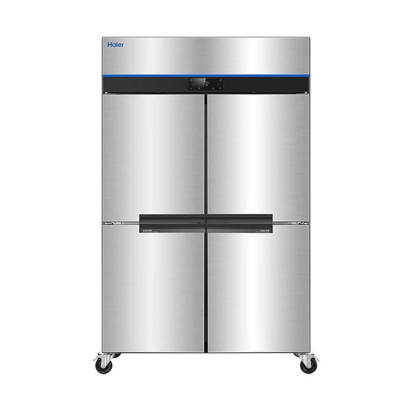 Haier frost-free air-cooling, first-level energy efficiency, four-door freezer, commercial kitchen refrigerator, large-capacity stainless steel vertical refrigeration and fresh-keeping cabinet, freezing and quick-freezing cabinet, hotel kitchen, new top with four-door single greenhouse, 304 stainless steel EPP sterilization 987