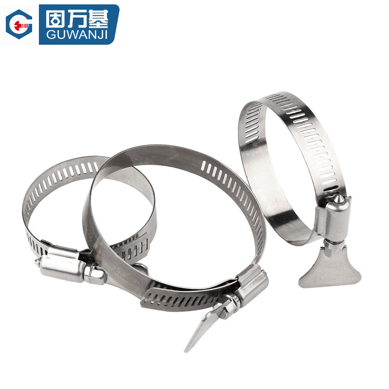 GUWANJI hose clamp with handle 304 stainless steel handle pipe clamp hand twist clamp clamp clamp M33-57 5 pcs/pack