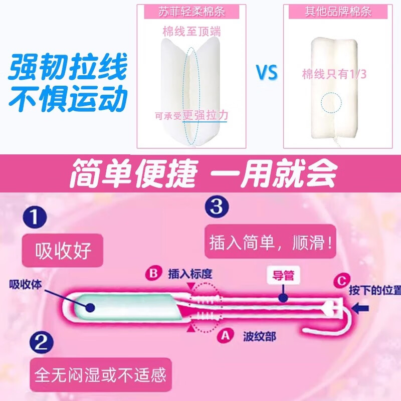 Unicharm Japan Unicharm tampon Sophie sanitary napkin catheter-type built-in cotton swab for menstrual period waterproof swimming special blue 10-pack (normal daily use long catheter)