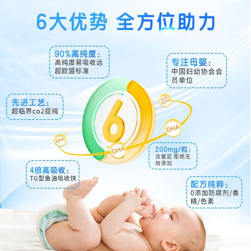 Falanxiu dha children, infants and newborn baby fish oil soft capsules DHA New Zealand fish oil 60 capsules/box*3