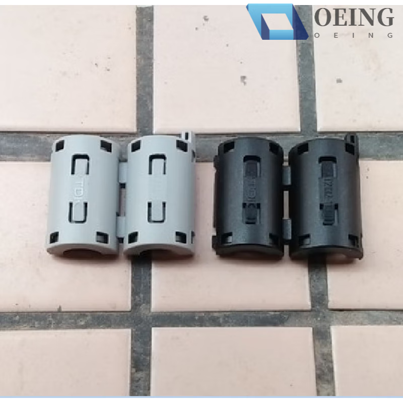 High-frequency anti-interference filter magnetic ring ferrite nickel-zinc core snap-on shielding magnetic ring 20320930 black 10 pcs (inner hole 9mm)