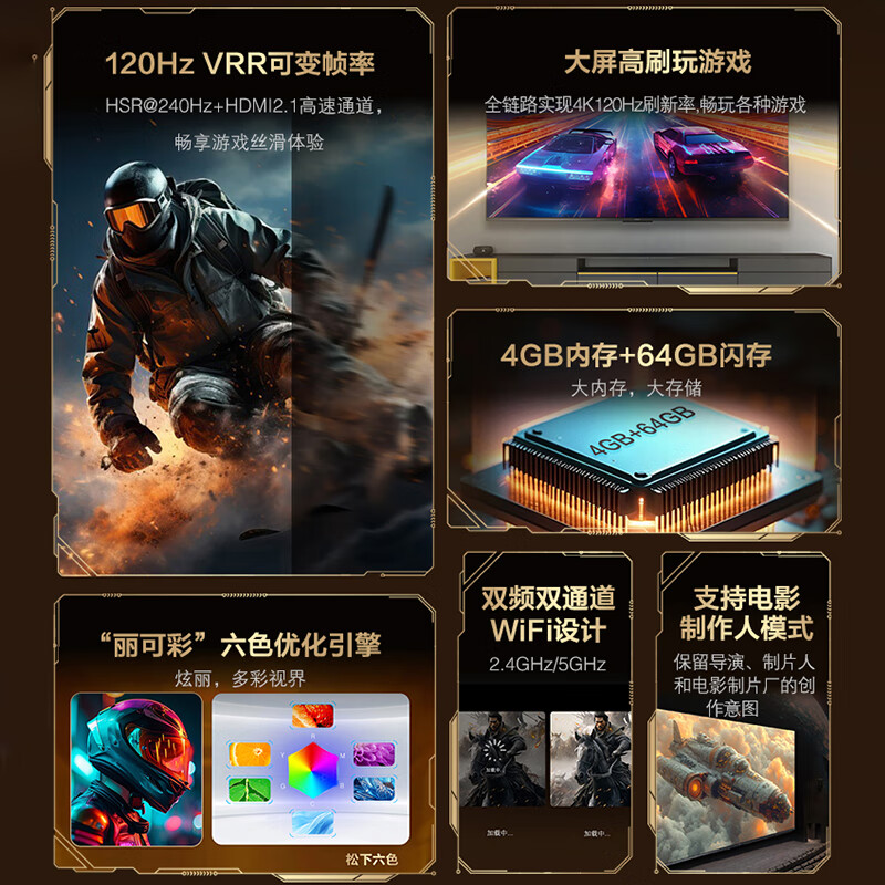 Panasonic TV 65/75/85-inch 120Hz high-brush game TV MEMC dynamic compensation area light control Dolby Atmos PX680CP series trade-in flat-panel TV 65-inch 25-year new game TV TH-65PX680CP Service package Door-to-door installation (hanging installation) including ordinary hanger