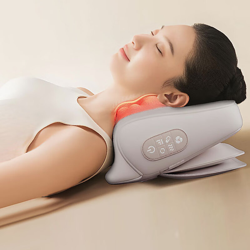 AUX Cervical and Lower Back Massager 4332 Plug-in Massage Pillow Massager Shoulder, Neck, and Low Back Pain Protector Sedentary Relief Magic Massage Cushion New Year's Day Gift