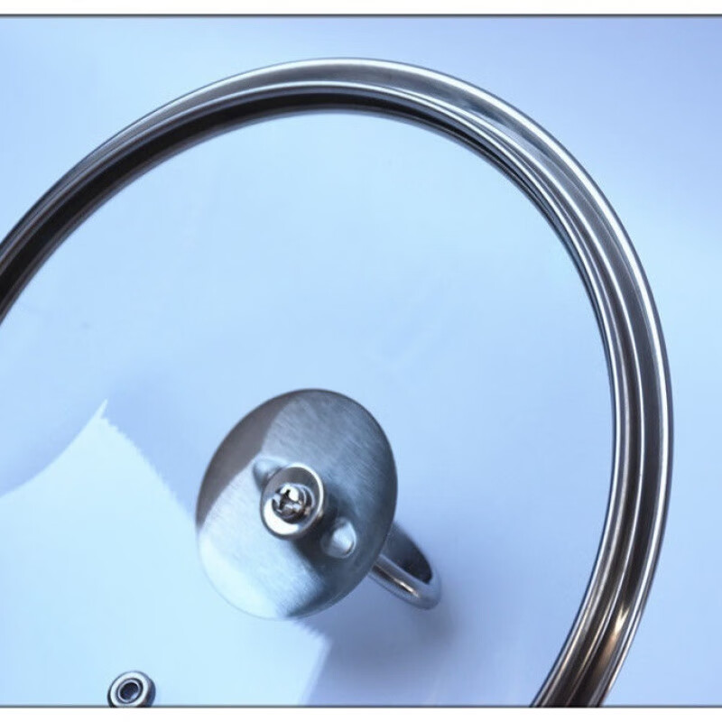 GIOIO pot lid tempered glass pot lid household high temperature resistant round transparent small pot lid stainless steel cooking pot universal 24T type + steel (inner diameter 23.8 cm) 24cm