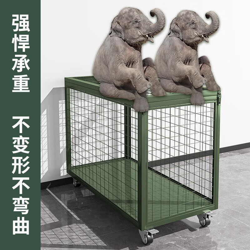 Military green mobile cage combat readiness material turnover vehicle wheeled mobile pallet thickened field picture box rotational molding box with handle 1500 deep mesh cage