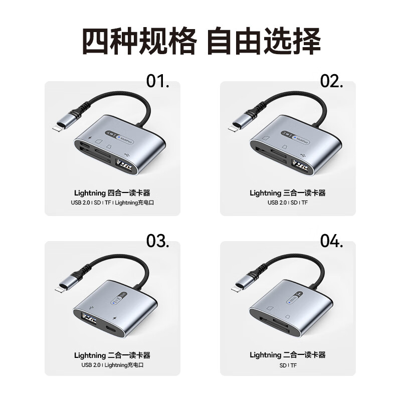 Deyu Apple OTG adapter, external USB flash drive supports mechanical hard drive or solid state drive, Lightning to USB converter, universal for iphone/ipad tablets