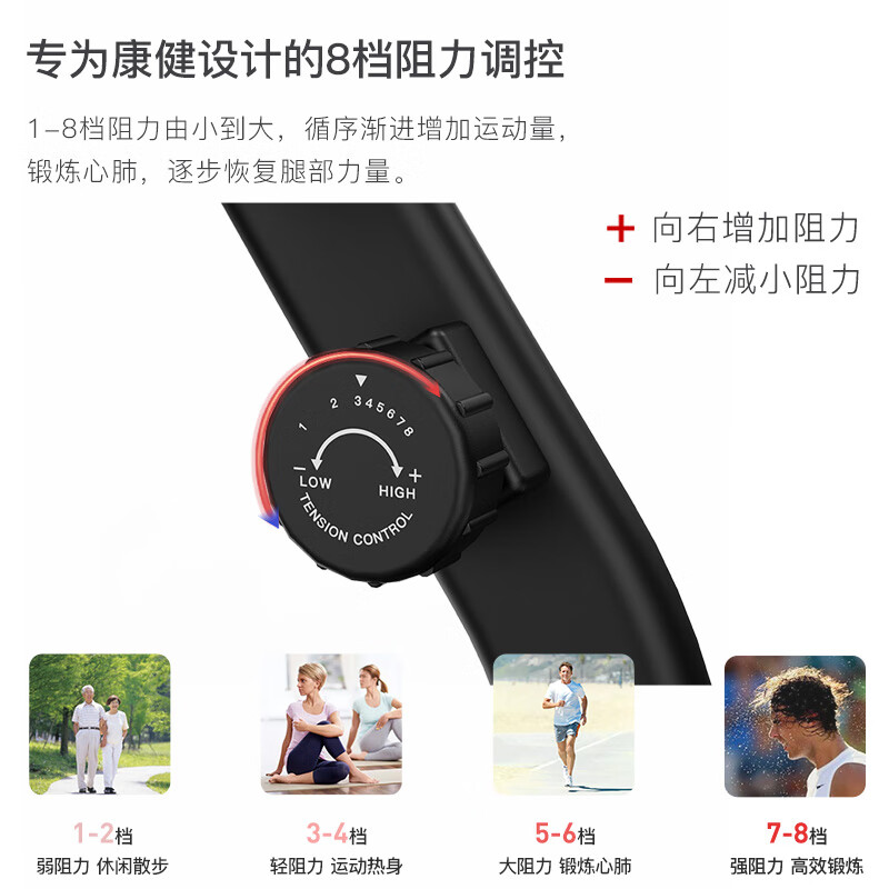 CRYSTAL Rehabilitation bicycle for the elderly, household magnetically controlled silent horizontal exercise bike, upper and lower limb rehabilitation training fitness equipment, luxury model/magnetic controlled rheostat/heart rate monitoring