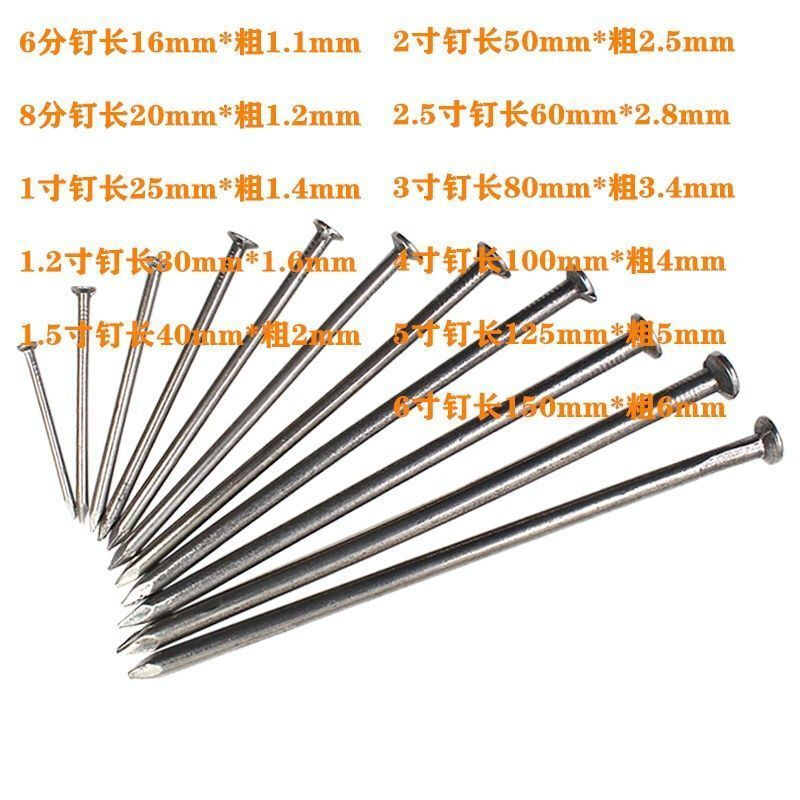 An Junsheng adds hard iron nails, woodworking nails, small nails, hand-made nails, household round nails, small foreign nails, wooden nails, 123456 inches, 500 grams per pound, 1.5 inches (4cm-cm long)