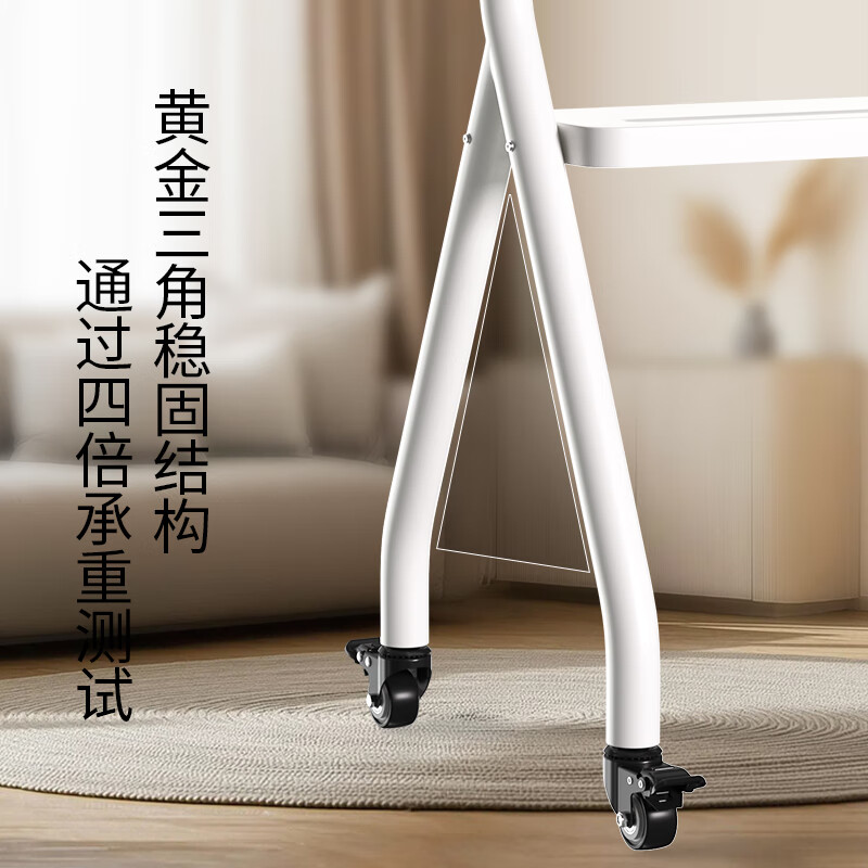 TAZD TV mobile floor stand stainless steel cart 32-75 100 inches suitable for Xiaomi Hisense Huawei Skyworth Sony tcl brand universal TV stand home rack 32-65 Yuebai white model/fashion minimalist
