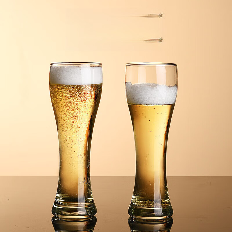 Lugaris thickened beer mug, large craft beer special cup, glass internet celebrity draft beer mug, creative pair of bar wine glasses, thickened version 455ml, 2 pieces in total