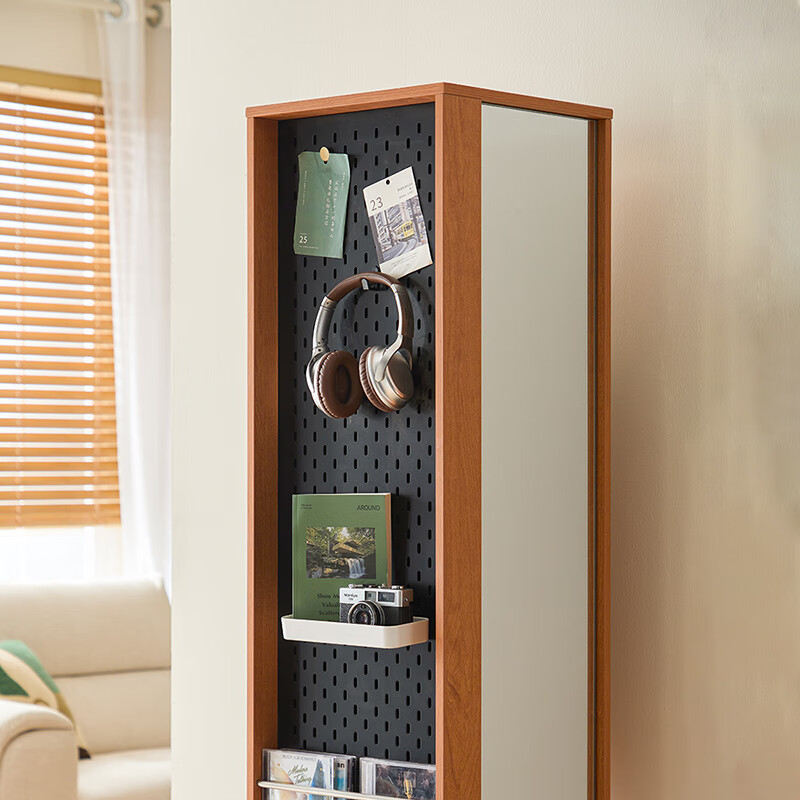 Lin's home entrance rotating full-length mirror full-body fitting hole board bookshelf bookcase floor-standing home turning wall QA1I Yage series