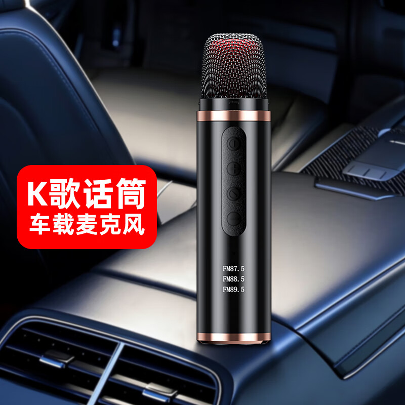TINGSHENGZHE mobile phone karaoke microphone supports FM Bluetooth connection car wireless car mobile KTV singing microphone black-car microphone