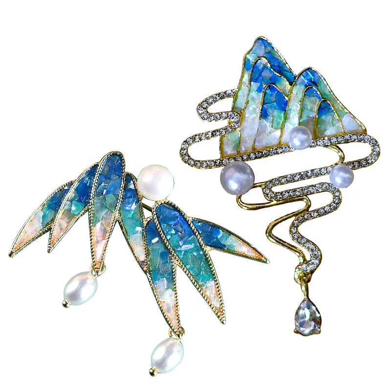 Feiling (fiyling) intangible cultural heritage handmade diy material package mother-of-pearl brooch hairpin material package hairpin shell fragments dot green mother's day diy mother-of-pearl brooch-pearl butterfly with material package