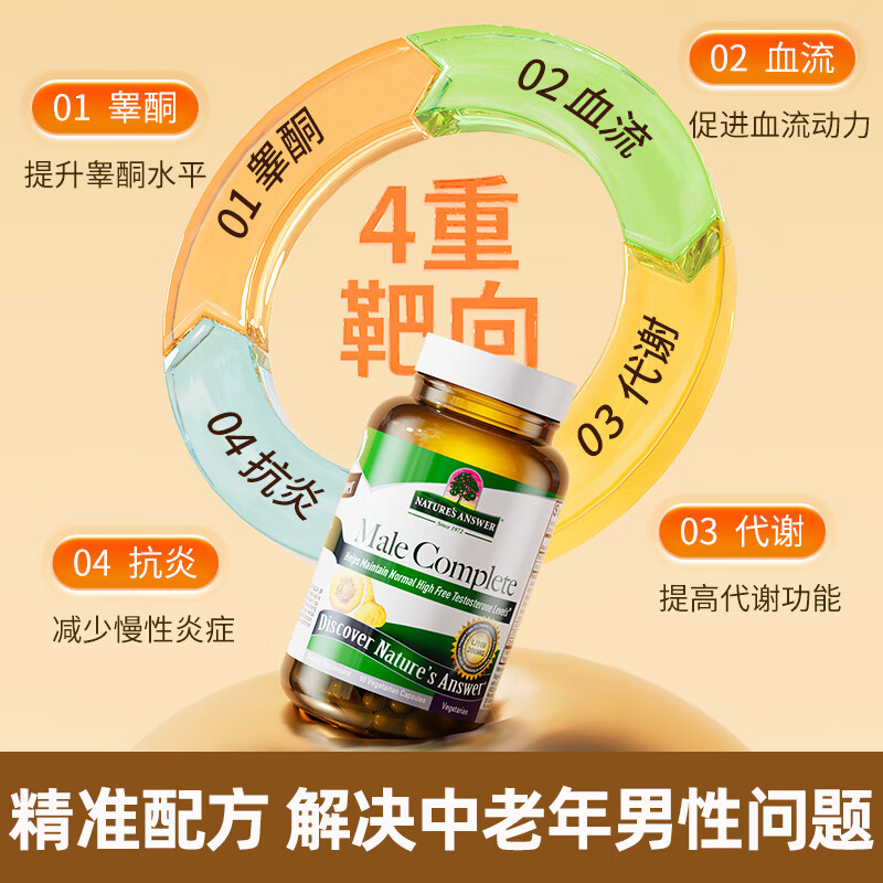 NATURE S ANSWER SINCE 1972 New Ansi men's capsules 60 capsules * 3 bottles maca testosterone arginine male power