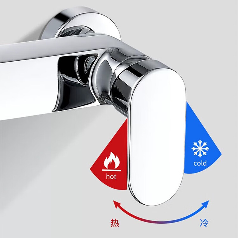 Moen shelf bathroom all-copper triple mixing valve shower shower set bathroom water heater switch bathtub faucet semi-automatic faucet 5-speed shower (5-piece set)