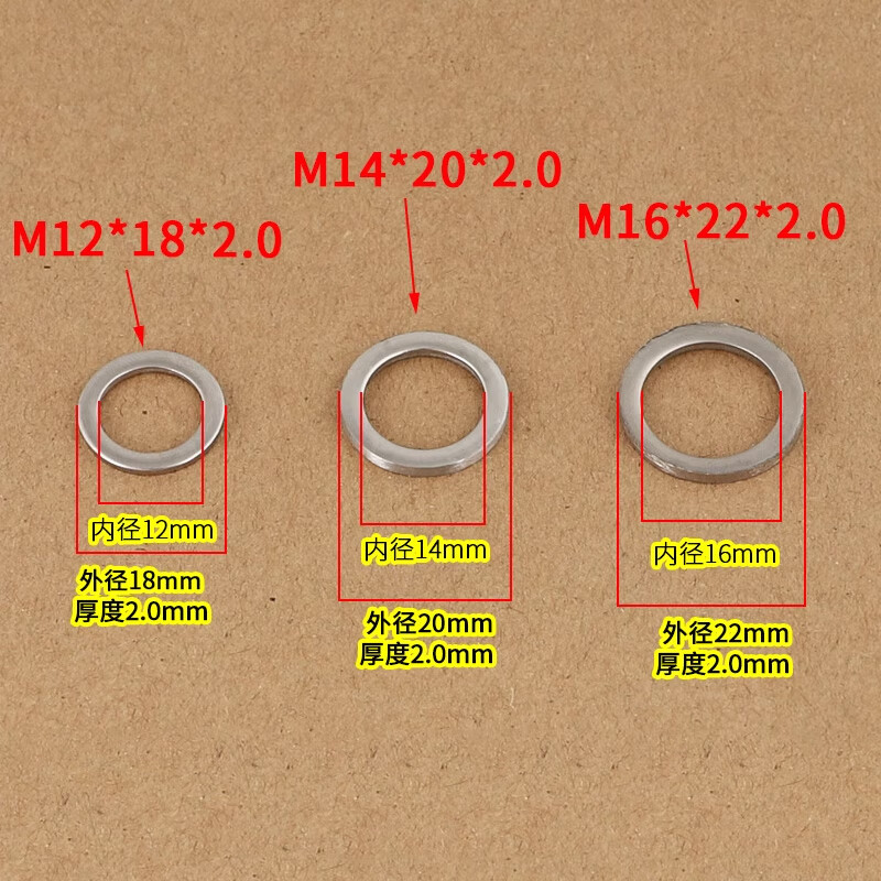 Oeny bathroom door hinge gasket anti-theft door hinge gasket hinge repair pad stainless steel flat gasket M8-M16 304 stainless steel inner 8*outer 12*thick 1.5 (10 pieces)