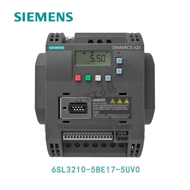 Siemens inverter V20 series 6SL3210-5BE 0.37KW to 30KW 1.3A to 60A 6SL3210-5BE17-5UV0丨0.75kW