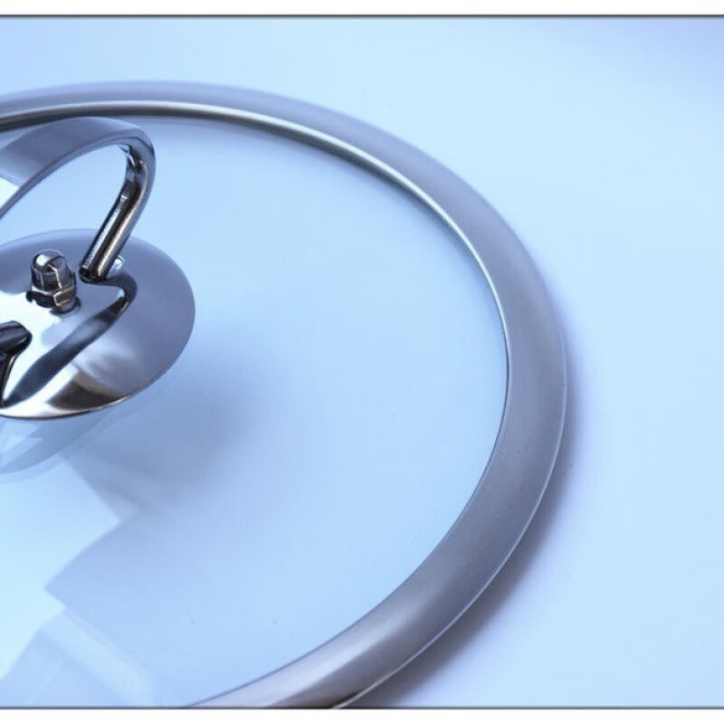 GIOIO pot lid tempered glass pot lid household high temperature resistant round transparent small pot lid stainless steel cooking pot universal 24T type + steel (inner diameter 23.8 cm) 24cm