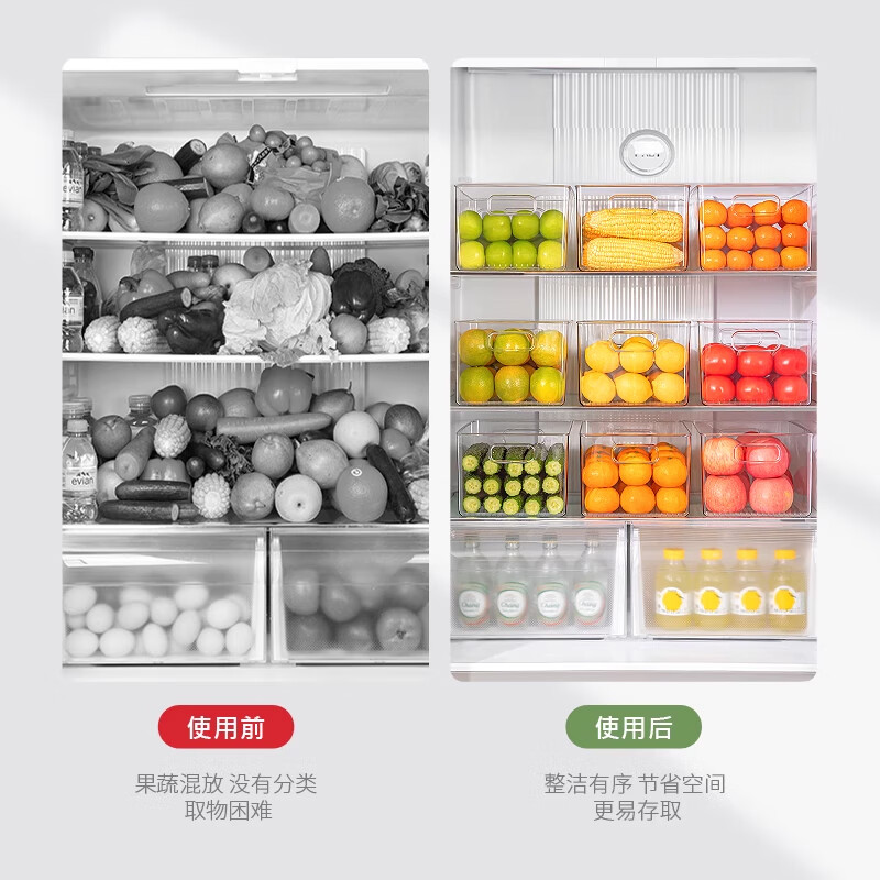 Home KATEI STORY Japanese Large Capacity Refrigerator Storage Box Vegetable and Fruit Fresh Box Refrigerator Storage Box Food Grade Egg Carton Open Large High Style Single Pack