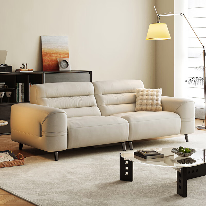 Lin's Home Furnishing Limited Time Sale Big Black Cow First Layer Cowhide Living Room 2025 New Leather Sofa National Subsidy PS625