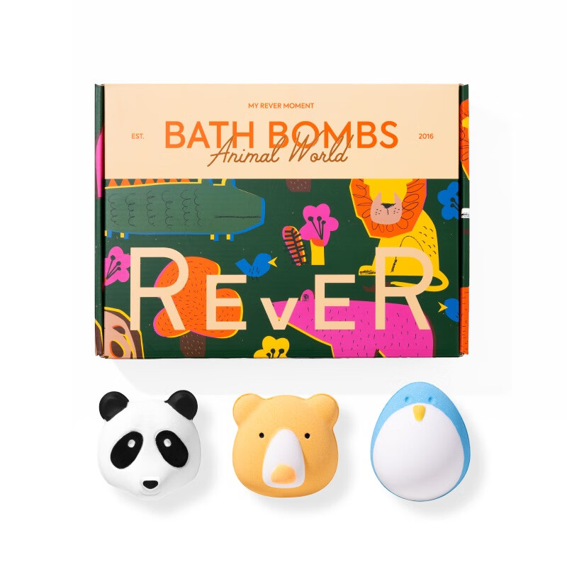 REVER turn bath bomb bath ball bath ball essential oil bubble bath ball gift for girls animal gift box 3 pieces